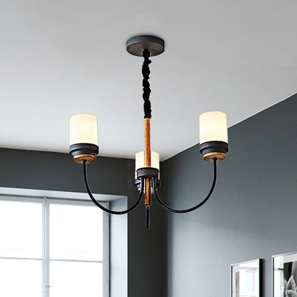 Art Deco Tapered Shade Hanging Lamp Metal 3 Lights Hanging Chandelier for Bedroom Grey Clearhalo 'Ceiling Lights' 'Chandeliers' Lighting' options 236328_423eb650-7eaf-48f3-99ef-c06466036e33