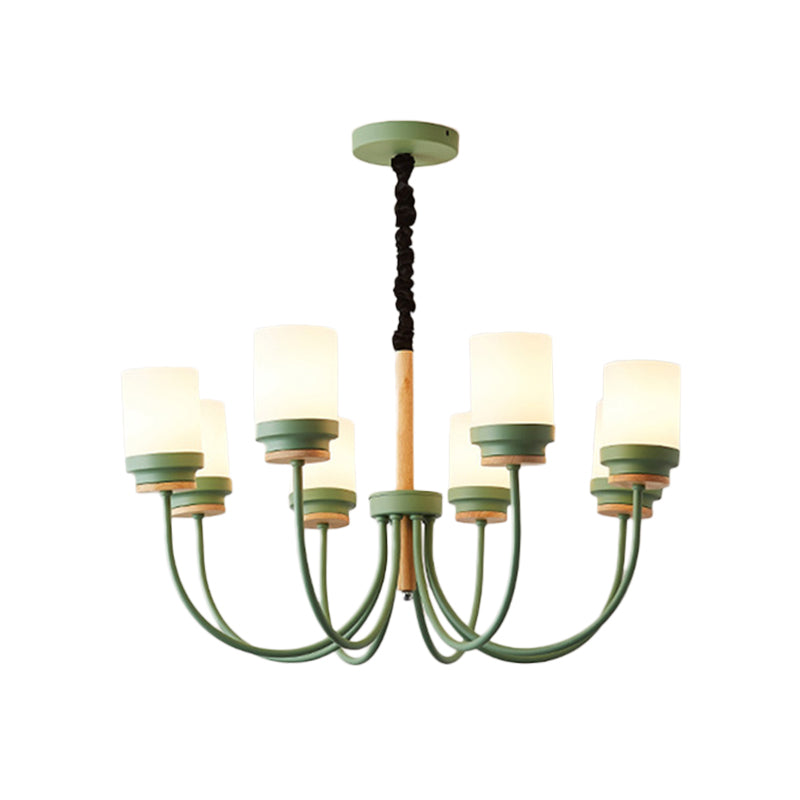 Modern Contemporary Tapered Shade Hanging Chandelier 8 Lights Glass Hanging Pendant Lights for Living Room Clearhalo 'Ceiling Lights' 'Chandeliers' Lighting' options 236371