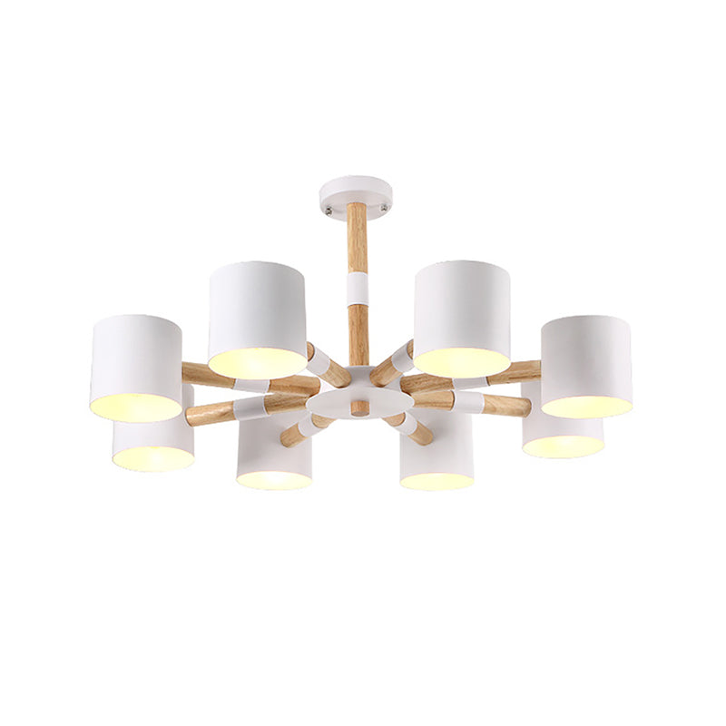 Modern Style Cylinder Hanging Lamp Metal and Wood Hanging Lights for Living Room Clearhalo 'Ceiling Lights' 'Chandeliers' Lighting' options 236393