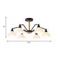 Living Room Conical Shade Chandelier Metal Simple Style 6 Lights Suspension Light Clearhalo 'Ceiling Lights' 'Chandeliers' Lighting' options 236410