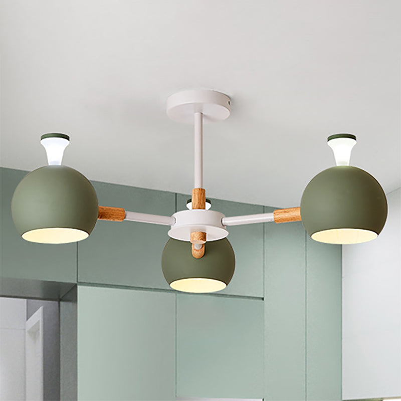 Modern Style Dome Hanging Ceiling Fixture 3 Lights Iron Pendant Light for Dining Room Clearhalo 'Ceiling Lights' 'Chandeliers' Lighting' options 236433