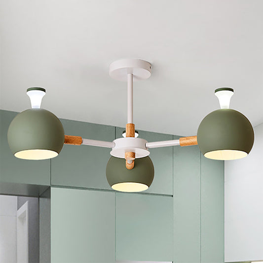 Modern Style Dome Hanging Ceiling Fixture 3 Lights Iron Pendant Light for Dining Room Clearhalo 'Ceiling Lights' 'Chandeliers' Lighting' options 236433