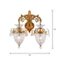Gold Finish Wall Light French Country Clear Rib Glass Bell Shaped Wall Sconce for Corridor 2.0 Gold Metal Clearhalo 'Wall Lamps & Sconces' 'Wall Lights' Lighting' 2364430