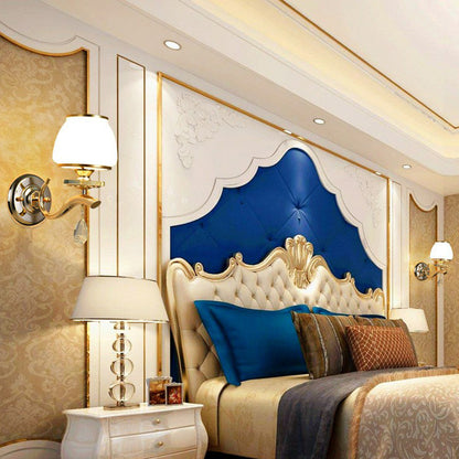 Sconce Lighting Vintage Living Room Wall Mount Light with Tapered White Glass Shade in Gold 1.0 White Clearhalo 'Wall Lamps & Sconces' 'Wall Lights' Lighting' 2364439