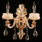 Faux Jade Candle Wall Sconce Traditional 2-Light Bedroom Wall Lamp with Crystal Deco in Gold Clearhalo 'Wall Lamps & Sconces' 'Wall Lights' Lighting' 2364452