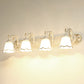Bell Bathroom Wall Light Fixture Traditional Ivory Glass Sconce Lamp with Ruffled Trim 4.0 White Clearhalo 'Vanity Lights' 'Wall Lights' Lighting' 2364459