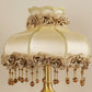 Brass 1-Bulb Night Stand Lamp Vintage Fabric Flower Table Light with Beaded Trim Clearhalo 'Lamps' 'Table Lamps' Lighting' 2364468