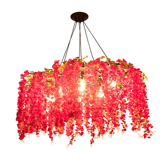 Artificial Flower Chandelier Lighting Art Deco Metal Hanging Ceiling Light for Dining Room Clearhalo 'Cast Iron' 'Ceiling Lights' 'Chandeliers' 'Industrial Chandeliers' 'Industrial' 'Metal' 'Middle Century Chandeliers' 'Rustic Chandeliers' 'Tiffany' Lighting' 2364659