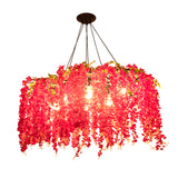 Artificial Flower Chandelier Lighting Art Deco Metal Hanging Ceiling Light for Dining Room Clearhalo 'Cast Iron' 'Ceiling Lights' 'Chandeliers' 'Industrial Chandeliers' 'Industrial' 'Metal' 'Middle Century Chandeliers' 'Rustic Chandeliers' 'Tiffany' Lighting' 2364659