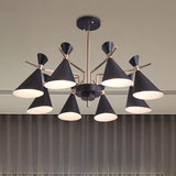 Metal Horn Shade Hanging Lamp 8 Lights Modern Pendant Lighting for Living Room Clearhalo 'Ceiling Lights' 'Chandeliers' Lighting' options 236469