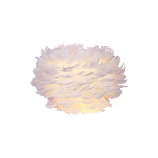 White Floral Wall Mount Light Minimalist 1 Head Feather Sconce Fixture for Bedroom Clearhalo 'Modern wall lights' 'Modern' 'Wall Lamps & Sconces' 'Wall Lights' Lighting' 2364992