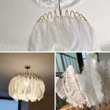 White Circle Suspension Lighting Nordic Single-Bulb Feather Pendant Light for Bedroom Clearhalo 'Ceiling Lights' 'Modern Pendants' 'Modern' 'Pendant Lights' 'Pendants' Lighting' 2365061