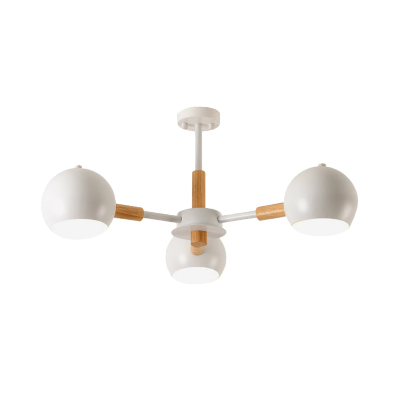 Dining Room Sphere Hanging Lamp Metal 3 Lights Simple Style Hanging Lights Clearhalo 'Ceiling Lights' 'Chandeliers' Lighting' options 236514