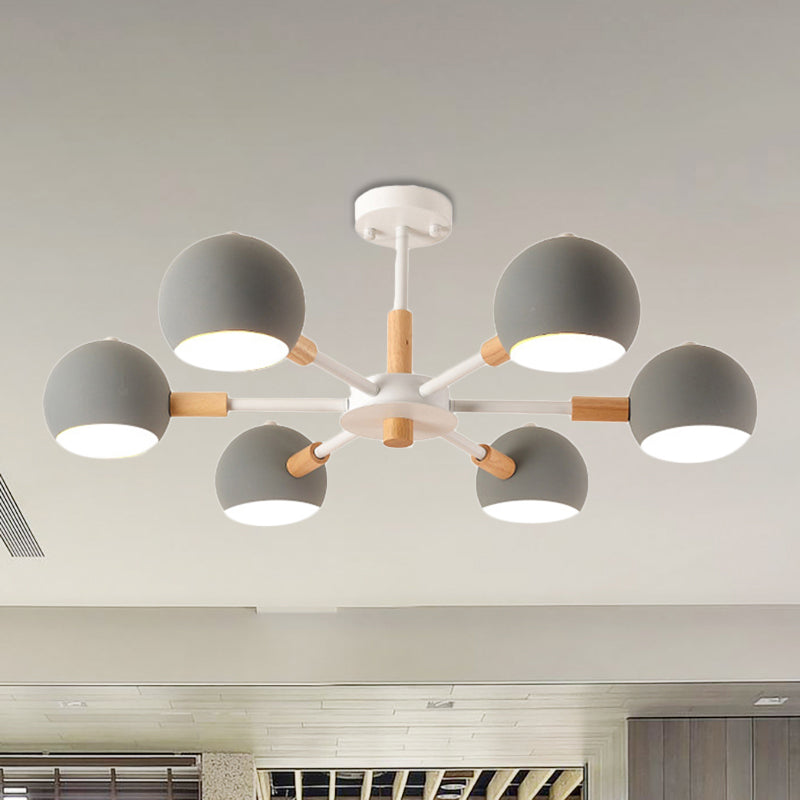 Modern Orb Hanging Chandelier 6 Lights Metal Hanging Pendant Fixture for Living Room Clearhalo 'Ceiling Lights' 'Chandeliers' Lighting' options 236516