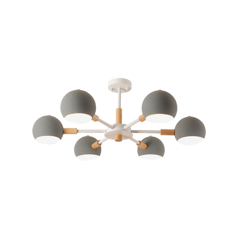 Modern Orb Hanging Chandelier 6 Lights Metal Hanging Pendant Fixture for Living Room Clearhalo 'Ceiling Lights' 'Chandeliers' Lighting' options 236517