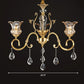 Flower Living Room Hanging Lamp Retro Clear Crystal Glass Brass Chandelier Light Fixture Clearhalo 'Ceiling Lights' 'Chandeliers' Lighting' options 2365206