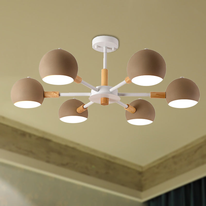 Modern Orb Hanging Chandelier 6 Lights Metal Hanging Pendant Fixture for Living Room Clearhalo 'Ceiling Lights' 'Chandeliers' Lighting' options 236521