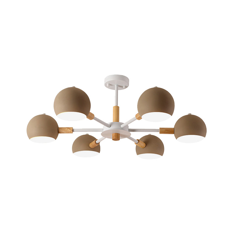 Modern Orb Hanging Chandelier 6 Lights Metal Hanging Pendant Fixture for Living Room Clearhalo 'Ceiling Lights' 'Chandeliers' Lighting' options 236522