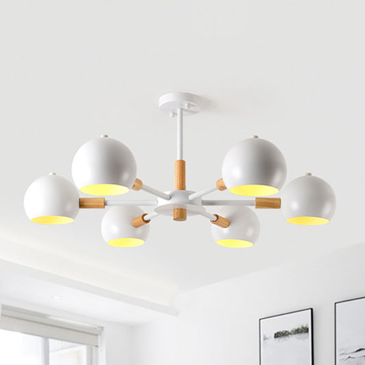 Modern Orb Hanging Chandelier 6 Lights Metal Hanging Pendant Fixture for Living Room Clearhalo 'Ceiling Lights' 'Chandeliers' Lighting' options 236523