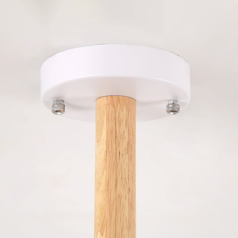 Cylinder Shade Hotel Hanging Light Metal & Wood 6 Heads Nordic Chandelier Clearhalo 'Ceiling Lights' 'Chandeliers' Lighting' options 236672