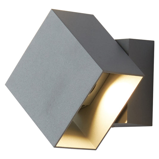 Cuboid Up and Down LED Wall Sconce Contemporary Metal Black/Grey/White Outdoor Wall Mount Light with Adjustable Angle Clearhalo 'Cast Iron' 'Glass' 'Industrial' 'Modern wall lights' 'Modern' 'Tiffany' 'Traditional wall lights' 'Wall Lamps & Sconces' 'Wall Lights' Lighting' 236771