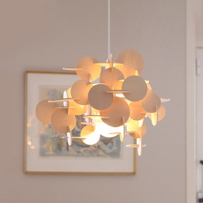 Kids Dot Decoration Chandelier Wood Hanging Light for Dining Room Nursing Room Wood Clearhalo 'Ceiling Lights' 'Chandeliers' Lighting' options 236818_a5c0b380-4dd8-4cb2-b653-1ac2520f532b