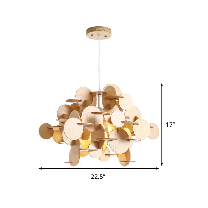 Kids Dot Decoration Chandelier Wood Hanging Light for Dining Room Nursing Room Clearhalo 'Ceiling Lights' 'Chandeliers' Lighting' options 236820