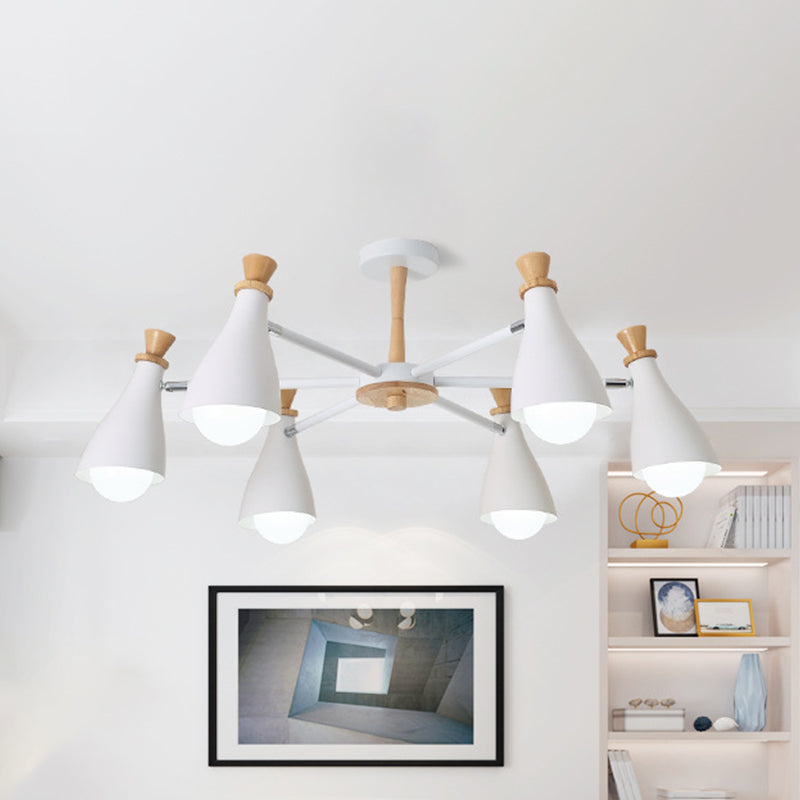 Metal Bottle Shade Chandelier Living Room Nursing Room Macaron Style Hanging Light Clearhalo 'Ceiling Lights' 'Chandeliers' Lighting' options 236862
