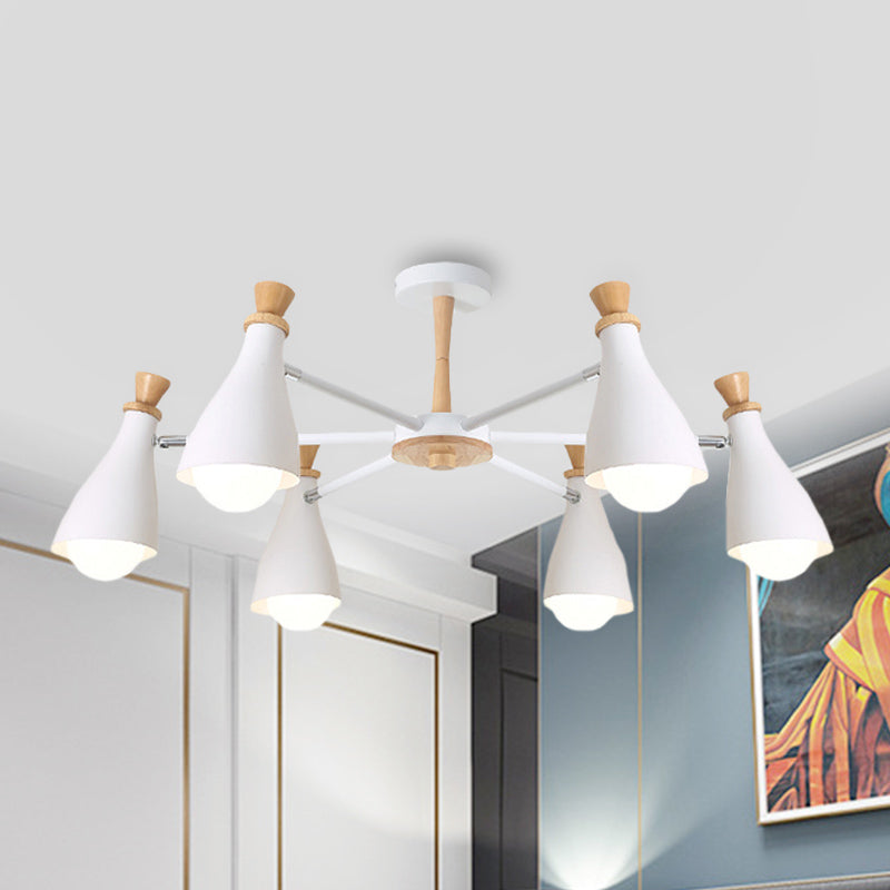 Metal Bottle Shade Chandelier Living Room Nursing Room Macaron Style Hanging Light Clearhalo 'Ceiling Lights' 'Chandeliers' Lighting' options 236863