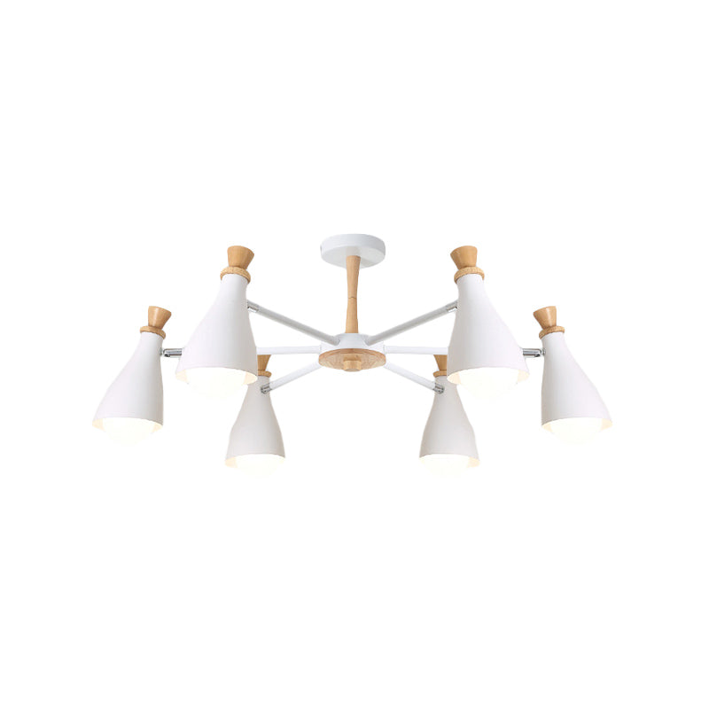 Metal Bottle Shade Chandelier Living Room Nursing Room Macaron Style Hanging Light Clearhalo 'Ceiling Lights' 'Chandeliers' Lighting' options 236864