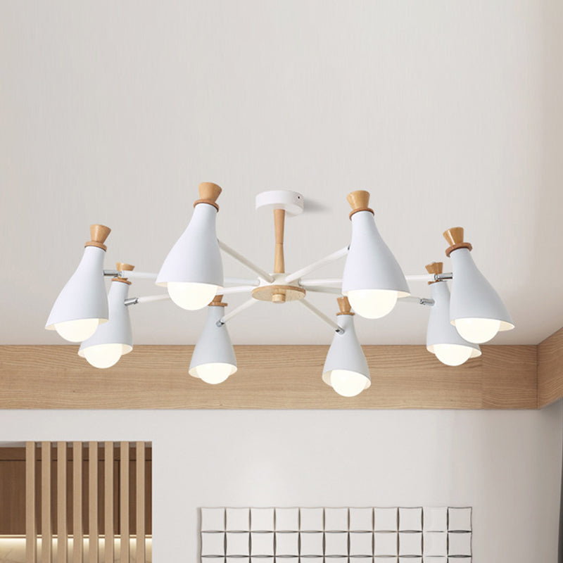 Metal Bottle Shade Chandelier Living Room Nursing Room Macaron Style Hanging Light Clearhalo 'Ceiling Lights' 'Chandeliers' Lighting' options 236865
