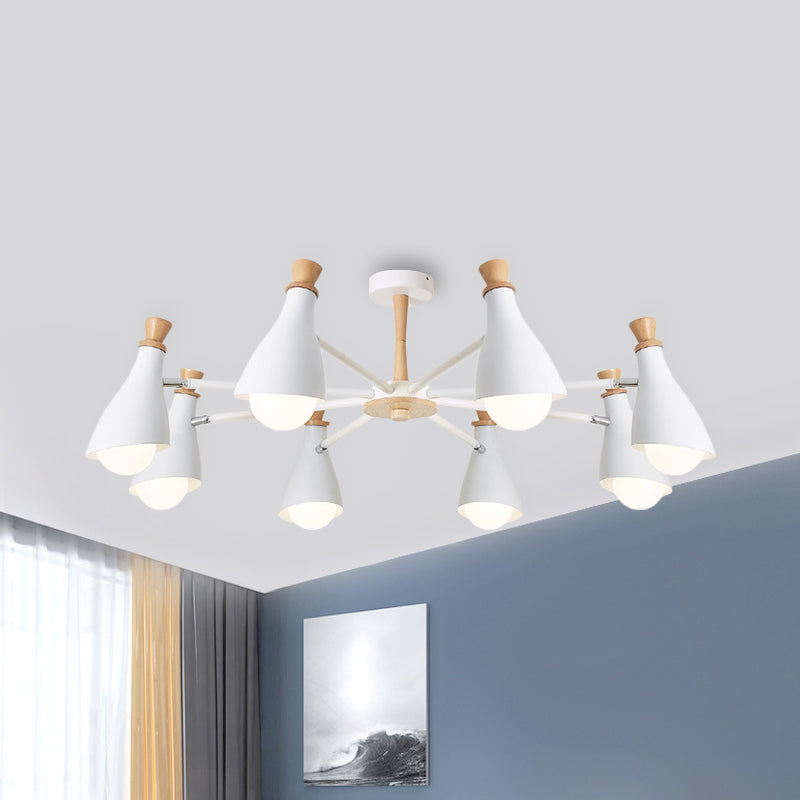 Metal Bottle Shade Chandelier Living Room Nursing Room Macaron Style Hanging Light Clearhalo 'Ceiling Lights' 'Chandeliers' Lighting' options 236866