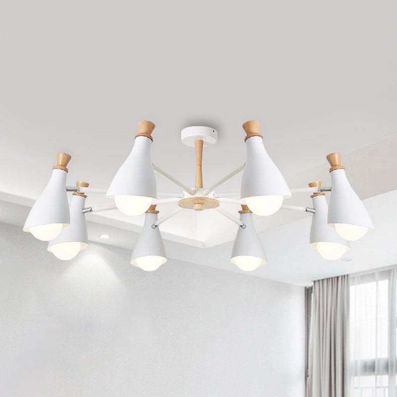 Metal Bottle Shade Chandelier Living Room Nursing Room Macaron Style Hanging Light Clearhalo 'Ceiling Lights' 'Chandeliers' Lighting' options 236867