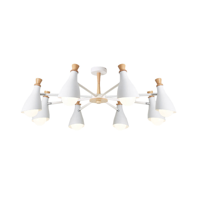 Metal Bottle Shade Chandelier Living Room Nursing Room Macaron Style Hanging Light Clearhalo 'Ceiling Lights' 'Chandeliers' Lighting' options 236868