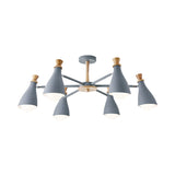 Metal Bottle Shade Chandelier Living Room Nursing Room Macaron Style Hanging Light Clearhalo 'Ceiling Lights' 'Chandeliers' Lighting' options 236872