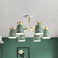 Wrought Iron Carved Chandelier 6 Lights Macaron Style Hanging Light for Living Room Green Clearhalo 'Ceiling Lights' 'Chandeliers' Lighting' options 236886_ad83ddb2-b890-47c4-ae24-ee5e4a05531e