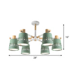 Wrought Iron Carved Chandelier 6 Lights Macaron Style Hanging Light for Living Room Clearhalo 'Ceiling Lights' 'Chandeliers' Lighting' options 236889