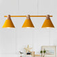 Triple Light Cone Shade Island Lighting Nordic Metal Hanging Chandelier in Green/Grey/Yellow for Kitchen Yellow Clearhalo 'Ceiling Lights' 'Island Lights' Lighting' 237045