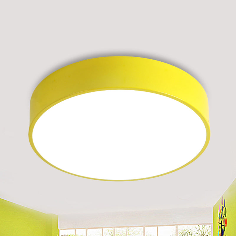 Corridor Dining Table Circle Ceiling Lamp Acrylic Modern Candy Colored Flushmount Light Yellow Clearhalo 'Ceiling Lights' 'Close To Ceiling Lights' 'Close to ceiling' 'Flush mount' Lighting' 237053