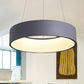 18"/23.5"/31.5" Dia Ring Ceiling Light Minimalist Metal White/Gray/Black Integrated LED Pendant Light Fixture for Dining Room Grey Clearhalo 'Ceiling Lights' 'Modern Pendants' 'Modern' 'Pendant Lights' 'Pendants' Lighting' 237065
