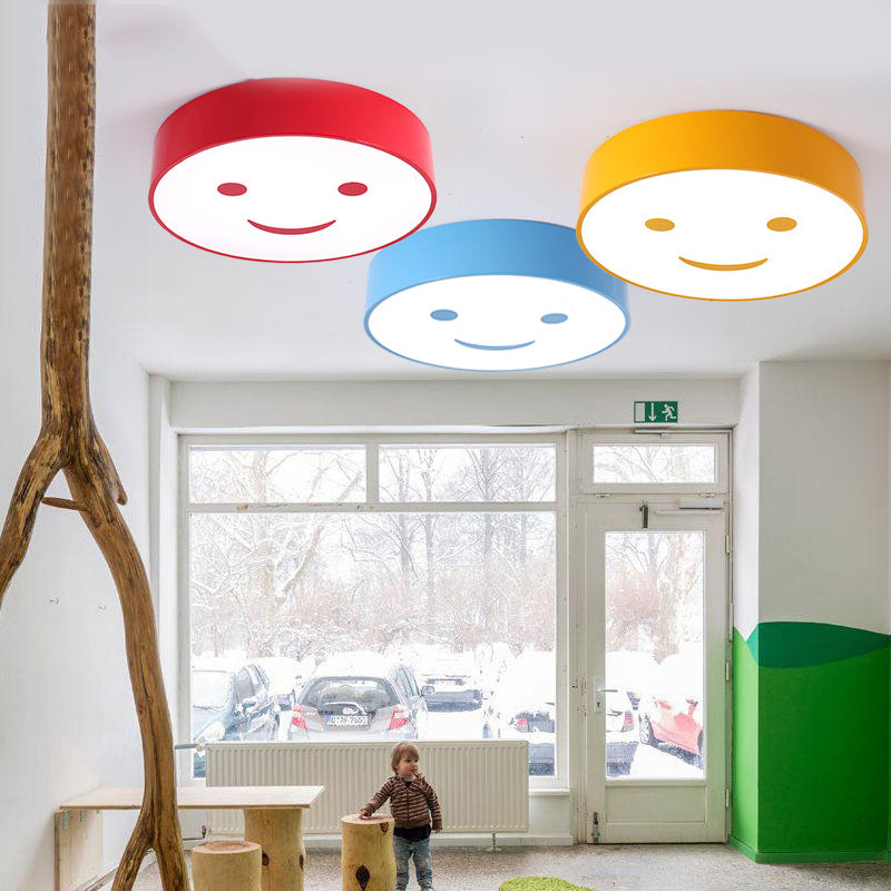 Baby Bedroom Round Flush Mount Light with Smiling Face Acrylic Kids LED Ceiling Lamp Clearhalo 'Ceiling Lights' 'Close To Ceiling Lights' 'Close to ceiling' 'Flush mount' Lighting' 237245