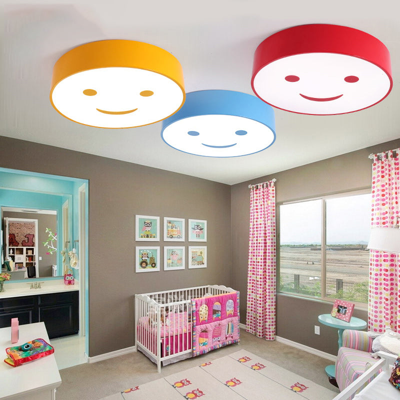 Baby Bedroom Round Flush Mount Light with Smiling Face Acrylic Kids LED Ceiling Lamp Clearhalo 'Ceiling Lights' 'Close To Ceiling Lights' 'Close to ceiling' 'Flush mount' Lighting' 237246