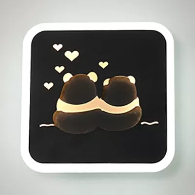 Slim Panel Wall Light Cartoon Acrylic Sconce Light with Cute Pattern for Kid Bedroom Clearhalo 'Wall Lamps & Sconces' 'Wall Lights' Lighting' 23726