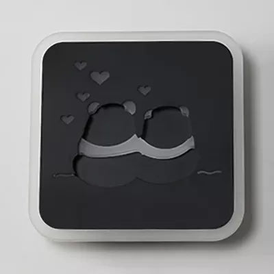 Slim Panel Wall Light Cartoon Acrylic Sconce Light with Cute Pattern for Kid Bedroom Black Loving Heart Clearhalo 'Wall Lamps & Sconces' 'Wall Lights' Lighting' 23727