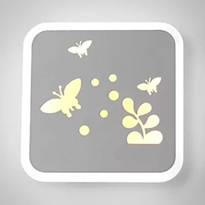 Slim Panel Wall Light Cartoon Acrylic Sconce Light with Cute Pattern for Kid Bedroom Clearhalo 'Wall Lamps & Sconces' 'Wall Lights' Lighting' 23729