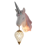 Crystal Droplet Wall Mount Light Cartoon 1-Bulb Sconce Fixture with Unicorn Deco for Kids Room Clearhalo 'Wall Lamps & Sconces' 'Wall Lights' Lighting' 2373229