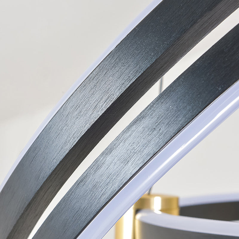 Gold and Black Circle Pendant Light Postmodern LED Acrylic Chandelier for Dining Room Clearhalo 'Ceiling Lights' 'Chandeliers' 'Modern Chandeliers' 'Modern' Lighting' 2373407