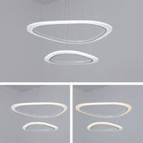 Minimalist Triangular LED Hanging Lamp Acrylic Dining Room Ceiling Chandelier in White Clearhalo 'Ceiling Lights' 'Chandeliers' 'Modern Chandeliers' 'Modern' Lighting' 2373411