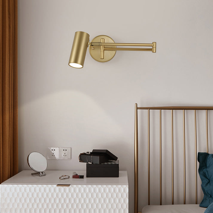 Tubular Bedside Wall Mounted Reading Lamp Metal 1 Bulb Postmodern Wall ...