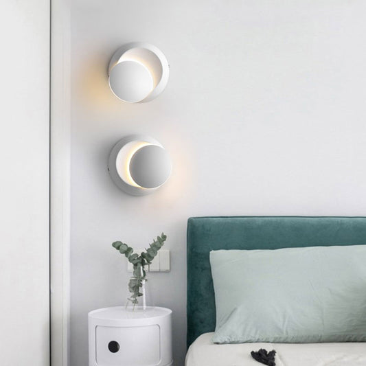 Moveable Moon Shaped Sconce Lighting Nordic Metal Bedside LED Wall Mounted Light Clearhalo 'Cast Iron' 'Glass' 'Industrial' 'Modern wall lights' 'Modern' 'Tiffany' 'Traditional wall lights' 'Wall Lamps & Sconces' 'Wall Lights' Lighting' 2373429